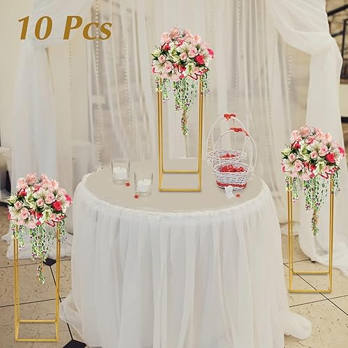 Miniatura 2 de 10 piezas de 23.62 pulgadas de metal para flores, ramo de columna, pedestales decorativos para fiestas, bodas, centros de mesa, decoración de mesa,