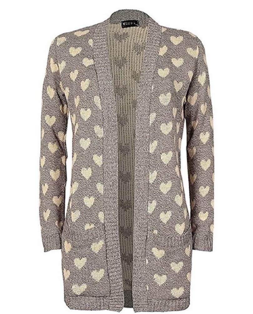 OgLuxeWomen's Aztec Heart and Leopard Print Knitted Boyfriend Cardigans Size 4-22