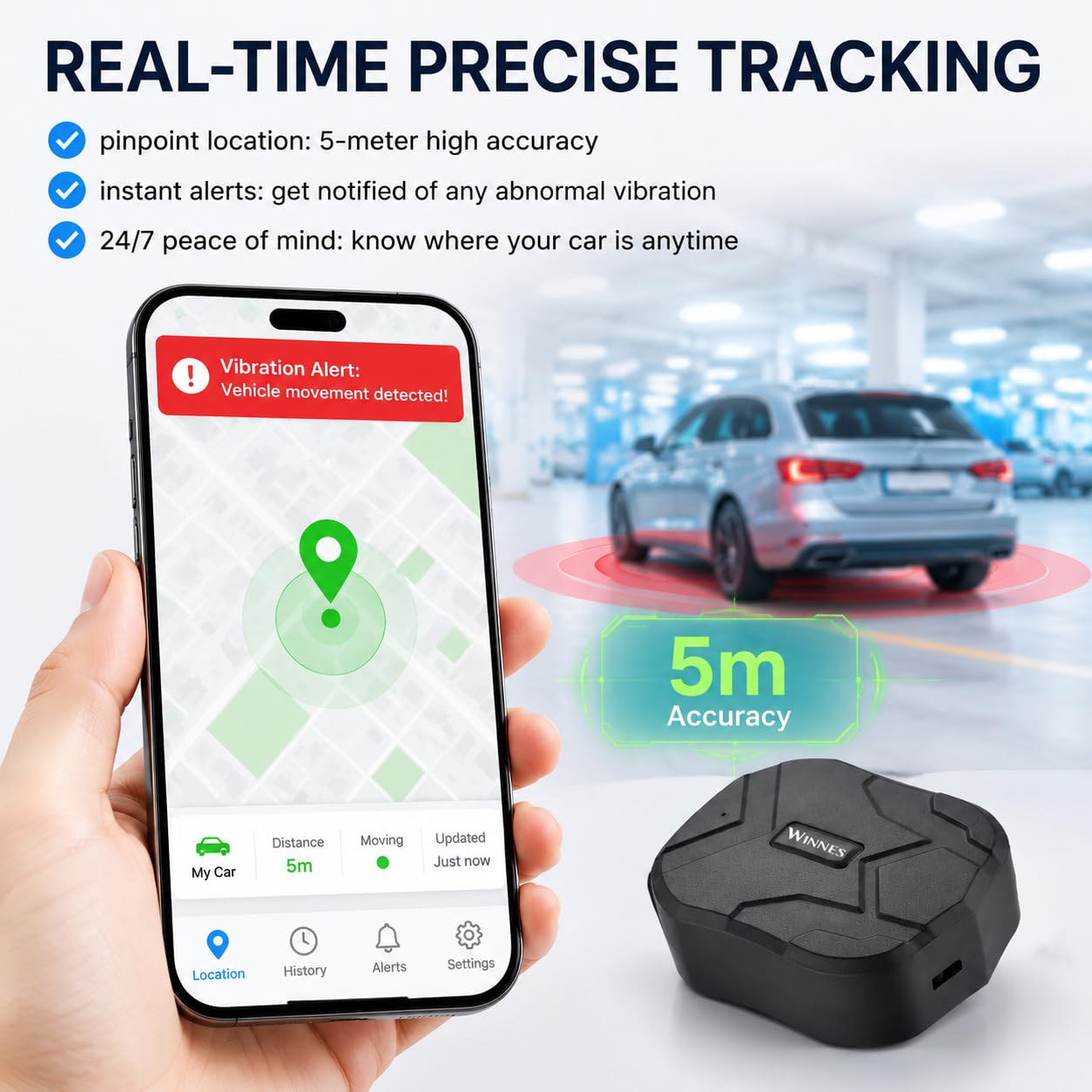 4G GPS Tracker per Auto 4G Localizzatore GPS Tracciamento tempo reale | Micro;Storico 6 Mesi;Impermeabile;allarme vibrazione;magnetico;SIM Anonima gratuita