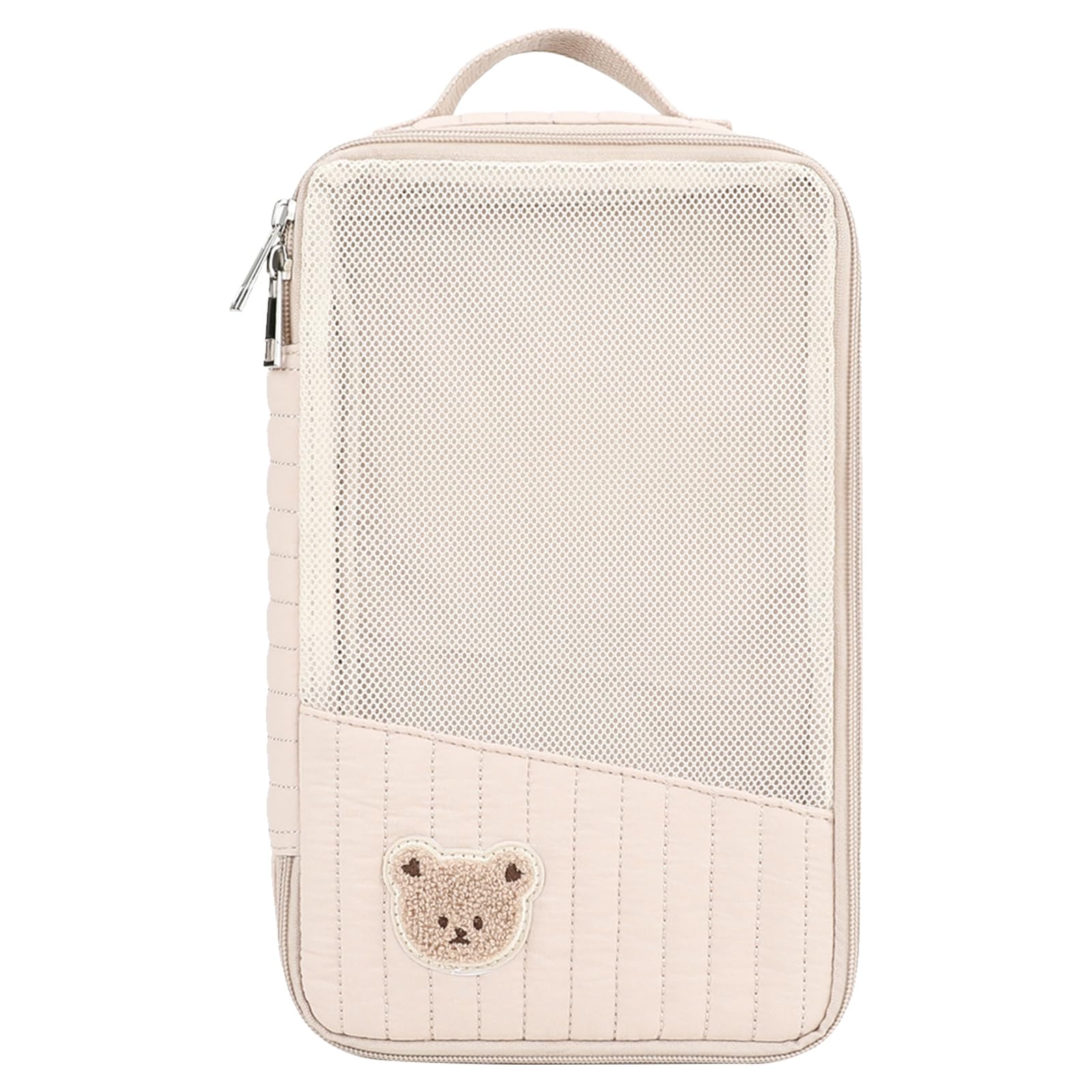 SDSFGX Cute Bear Baby Nappy Bag Portable Diaper Storage Organiser Mesh Nappy Changing Bag Mummy Bag Baby Travel Essential