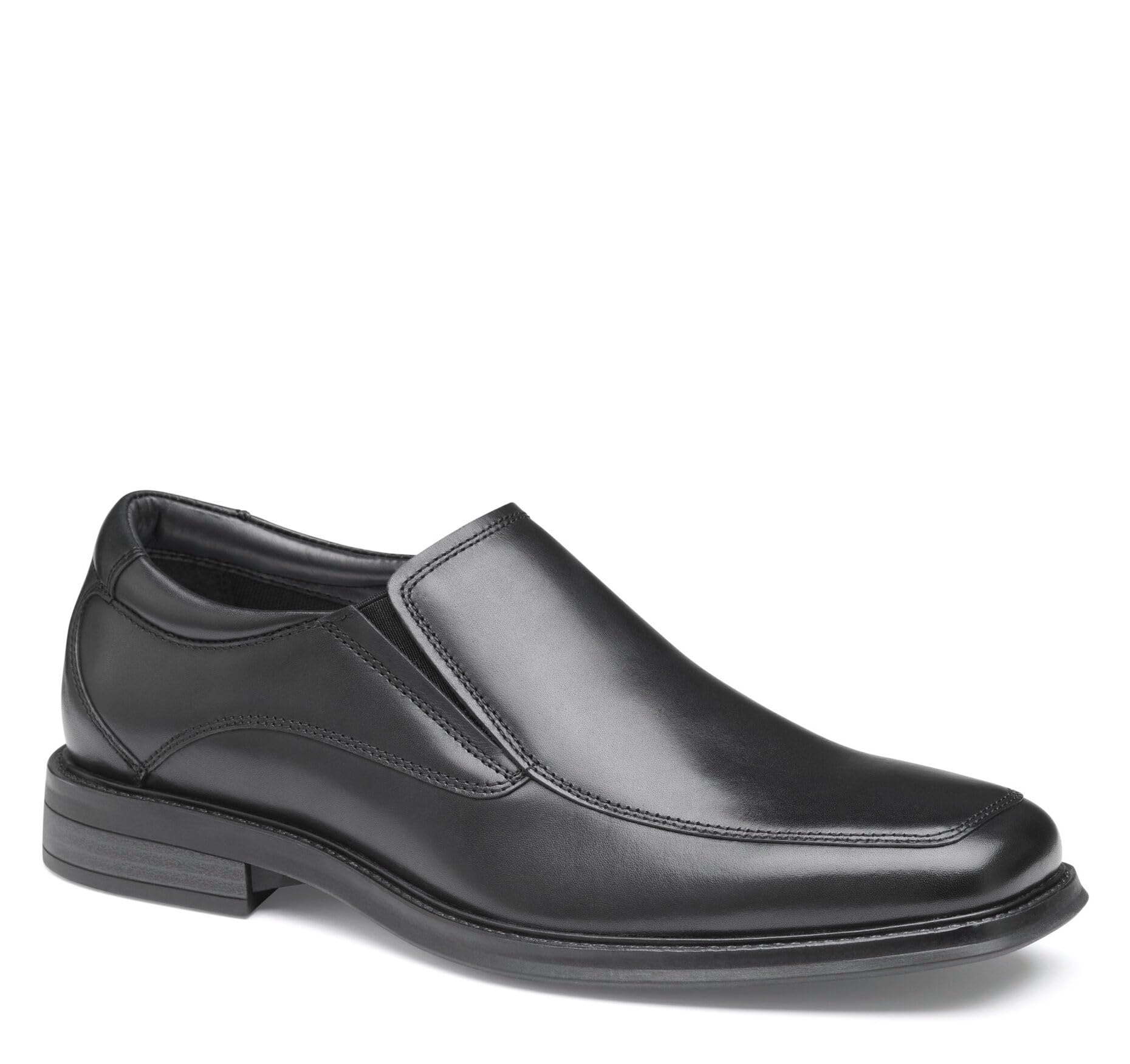 Johnston & Murphy Men's Ardmore Black Leather Moc Toe Venetian Slip On Loafer Shoe