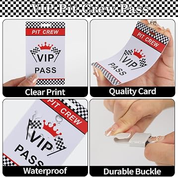 30 Sets Racing VIP Pass Cards with Checkered Racing Lanyards VIP Passes with Lanyard Suitable for VIP Racing Themed Party Decorations Birthday Party Backstage Pass VIP Car Accessories
