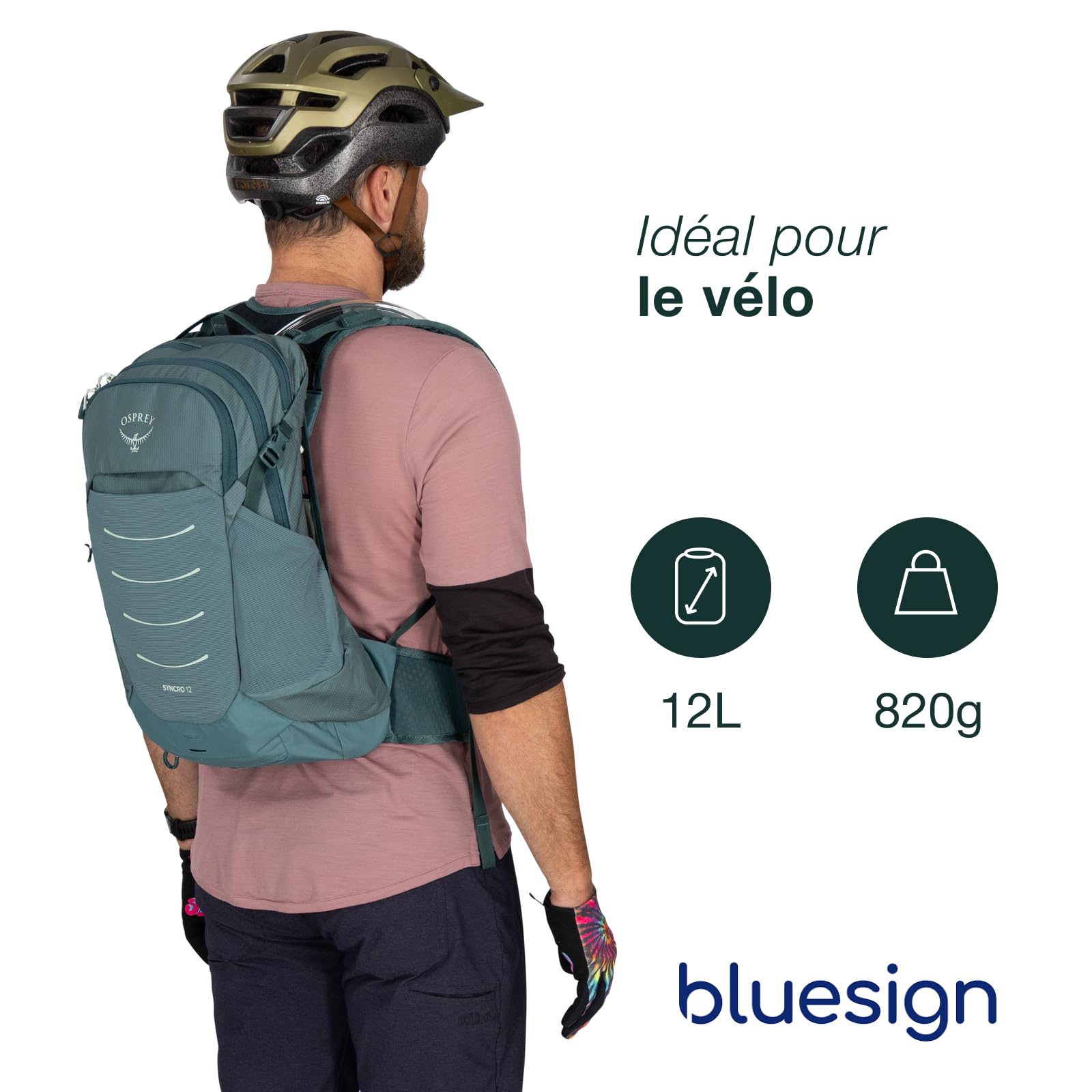 Osprey Syncro Sac à dos de vélo homme, 12L, Raven Black