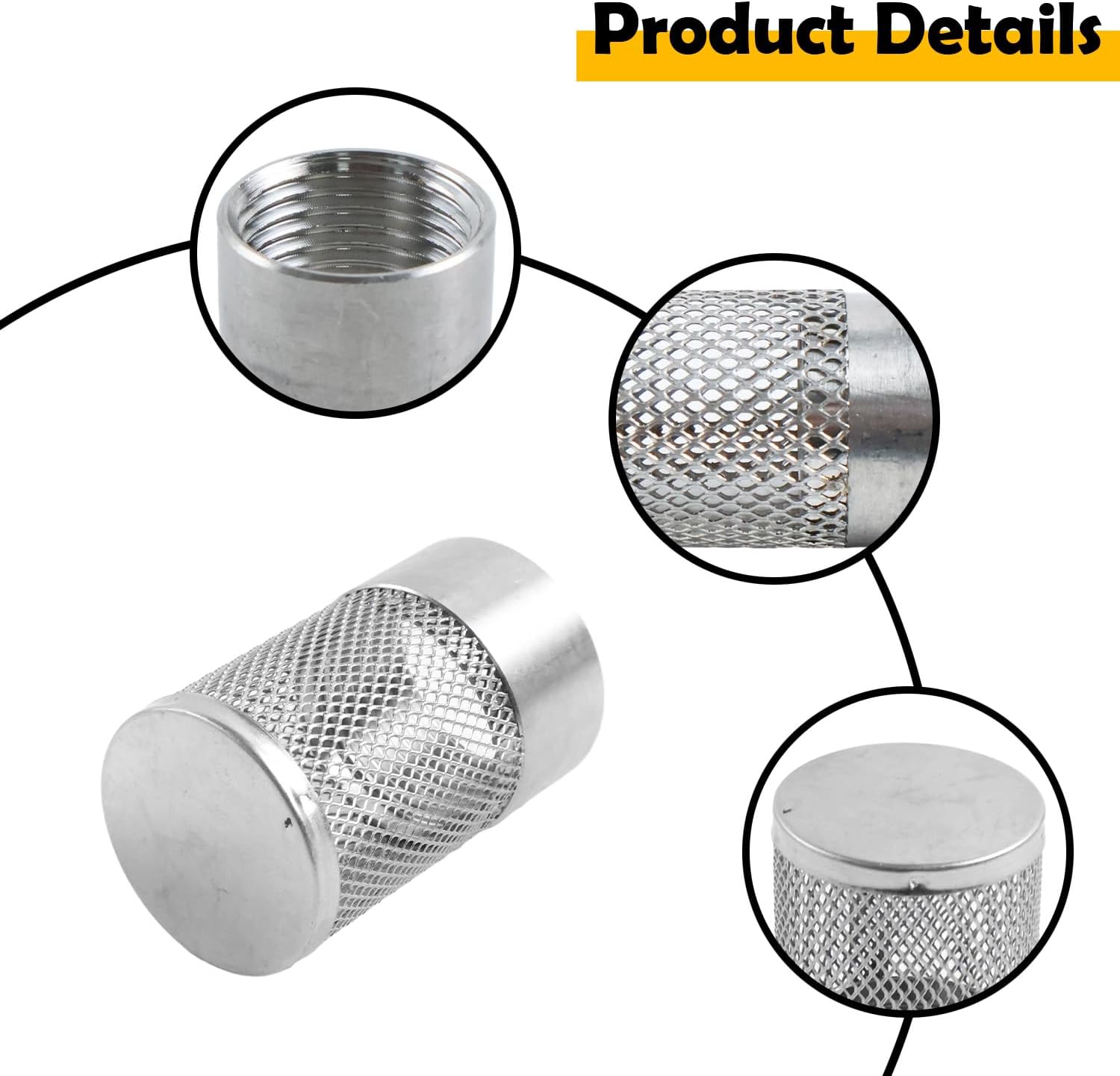 36mm Dia Hose Inlet Suction Strainer Filter, Stainless Steel Water Pump Filter for Garden Irrigation, High Pressure Water Pump, Sprayer & Plumbing Systems