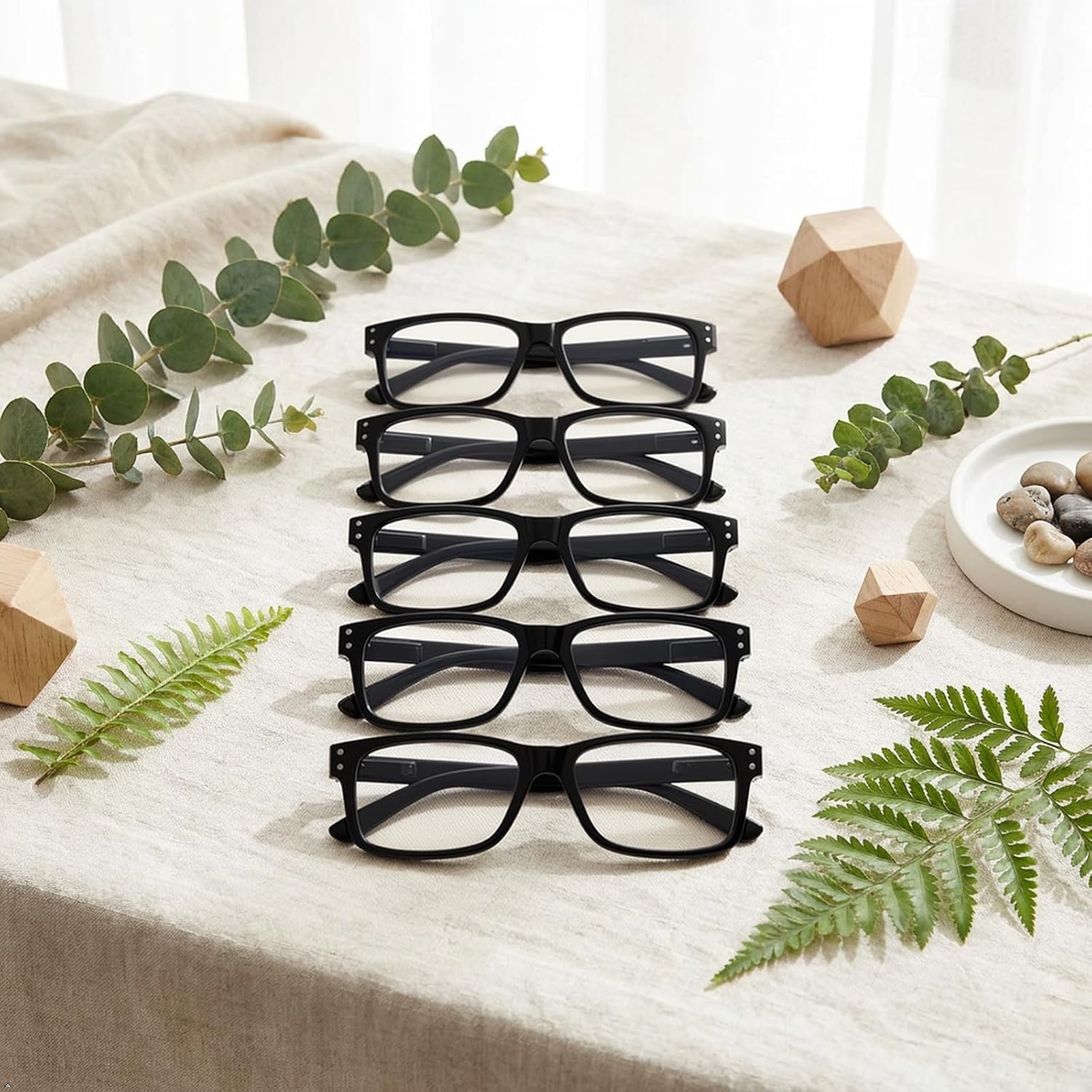 Eyekepper 0.5x Reading Glasses, Readers for Men, 5pack Black Frame Women