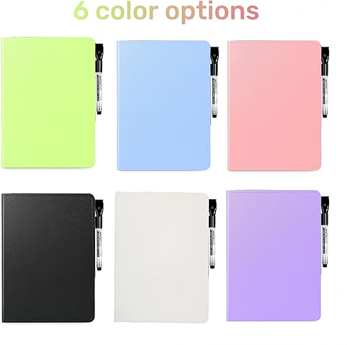 Miniatura 7 de coojsoo Cuaderno de pizarra blanca, A5 deslizante, portátil, pizarra de borrado en seco, borrable de doble cara para oficina, mini pizarra blanca