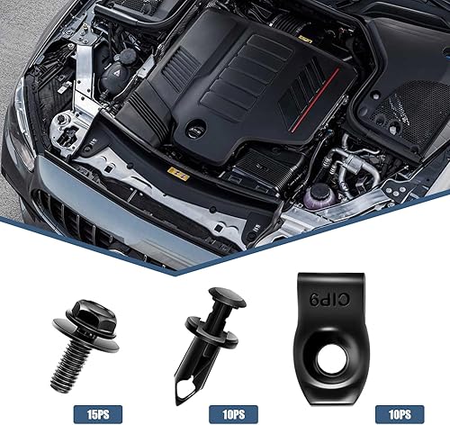 Miniatura 7 de 35 clips de pernos de protección contra salpicaduras de motor de automóvil, impermeables, duraderos, de metal para parachoques de vehículos,