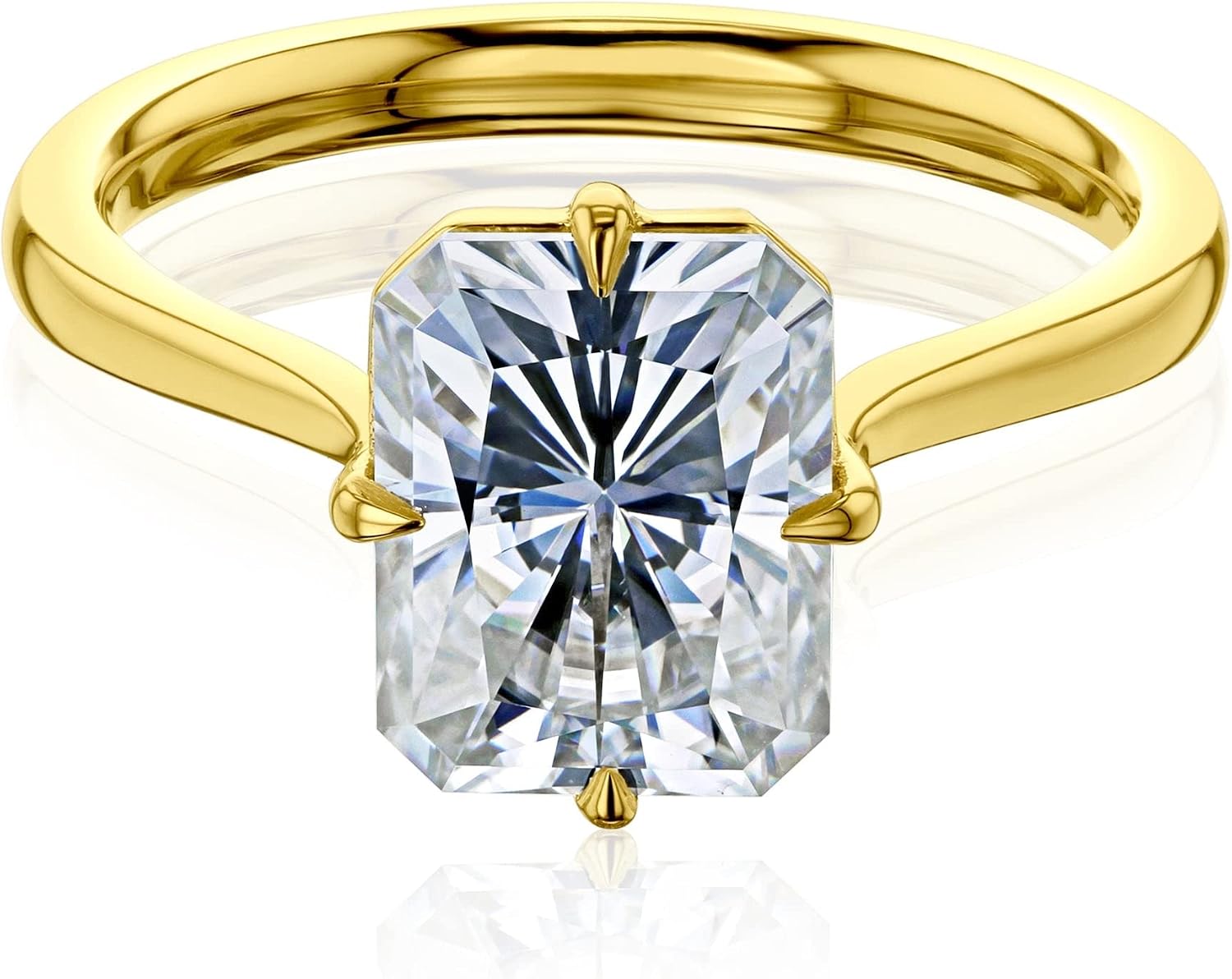 Kobelli Moissanite Radiant Cut Rhodes Ring in 14k Gold