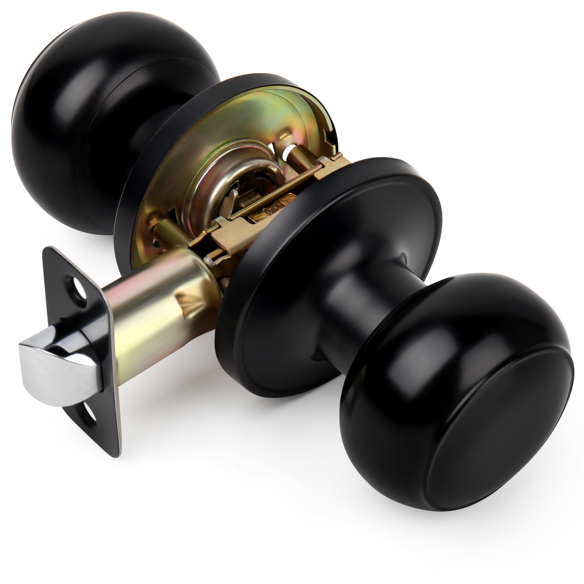 Matte Black Passage Door Knob - No Key Required -8