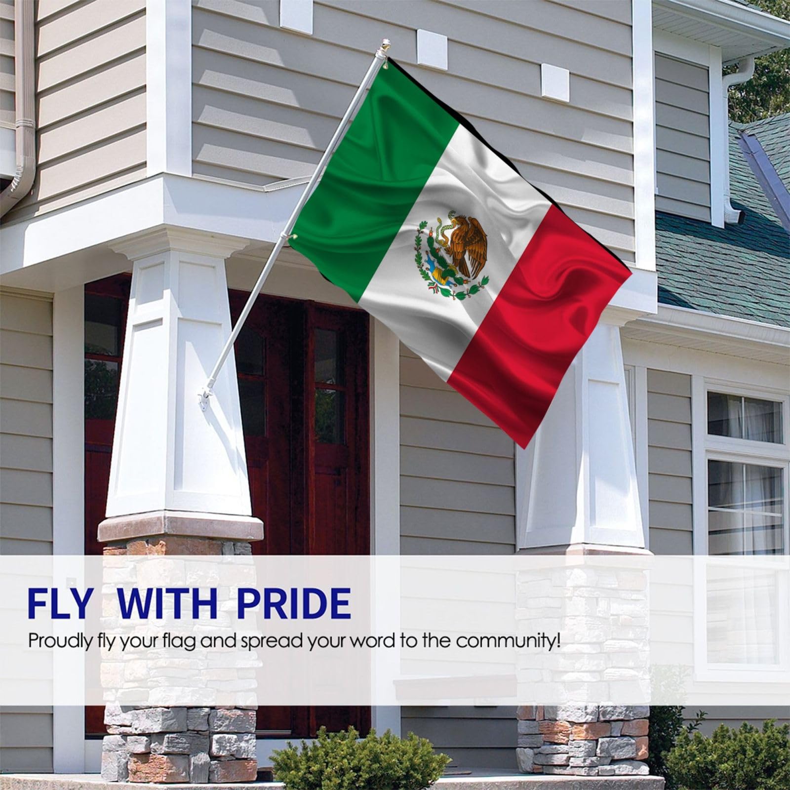 3dRose Mexican Flag Garden Flag – Mexikanische Fahne 30x45 Cm (12x18 Zoll), Aus Polyester, Einseitig Bedruckt