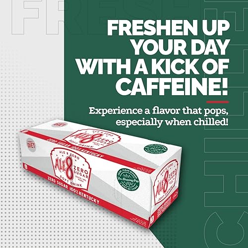 Miniatura 4 de Ale 8 One Ginger Ale Soda con un toque de cafeína y un toque de cítricos, sabor original, cero azúcar, paquete de 12, caja de latas de 12 onzas,