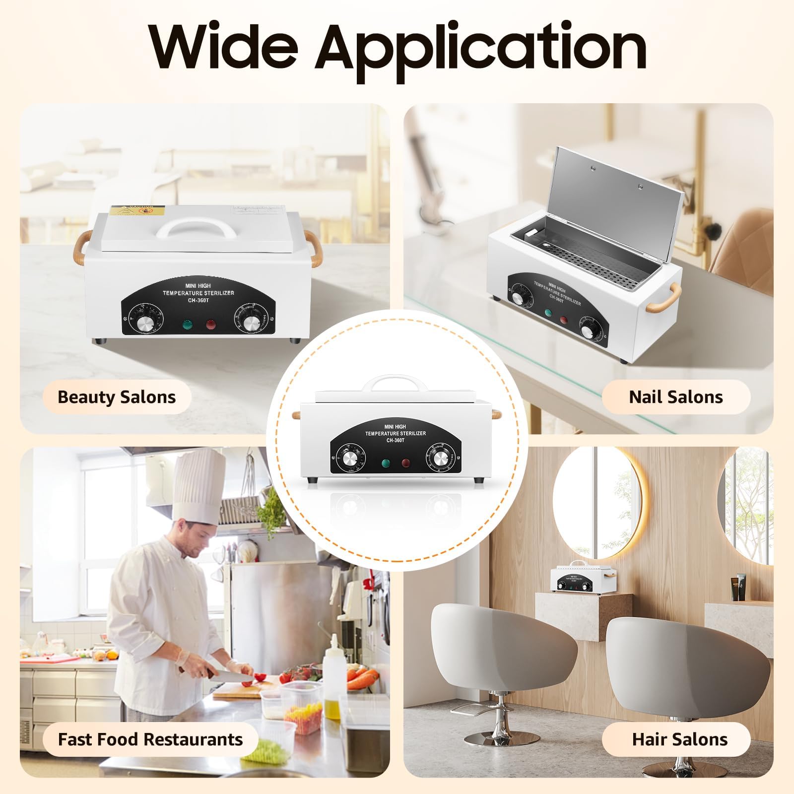 Stérilisateur Électrique 300W 50‑220°C Autoclave Stérilisation Bocaux Outils Onglerie Coiffure Avec Minuteur 0‑60min Capacité 2L Pour Matériel Esthétique Barbicide