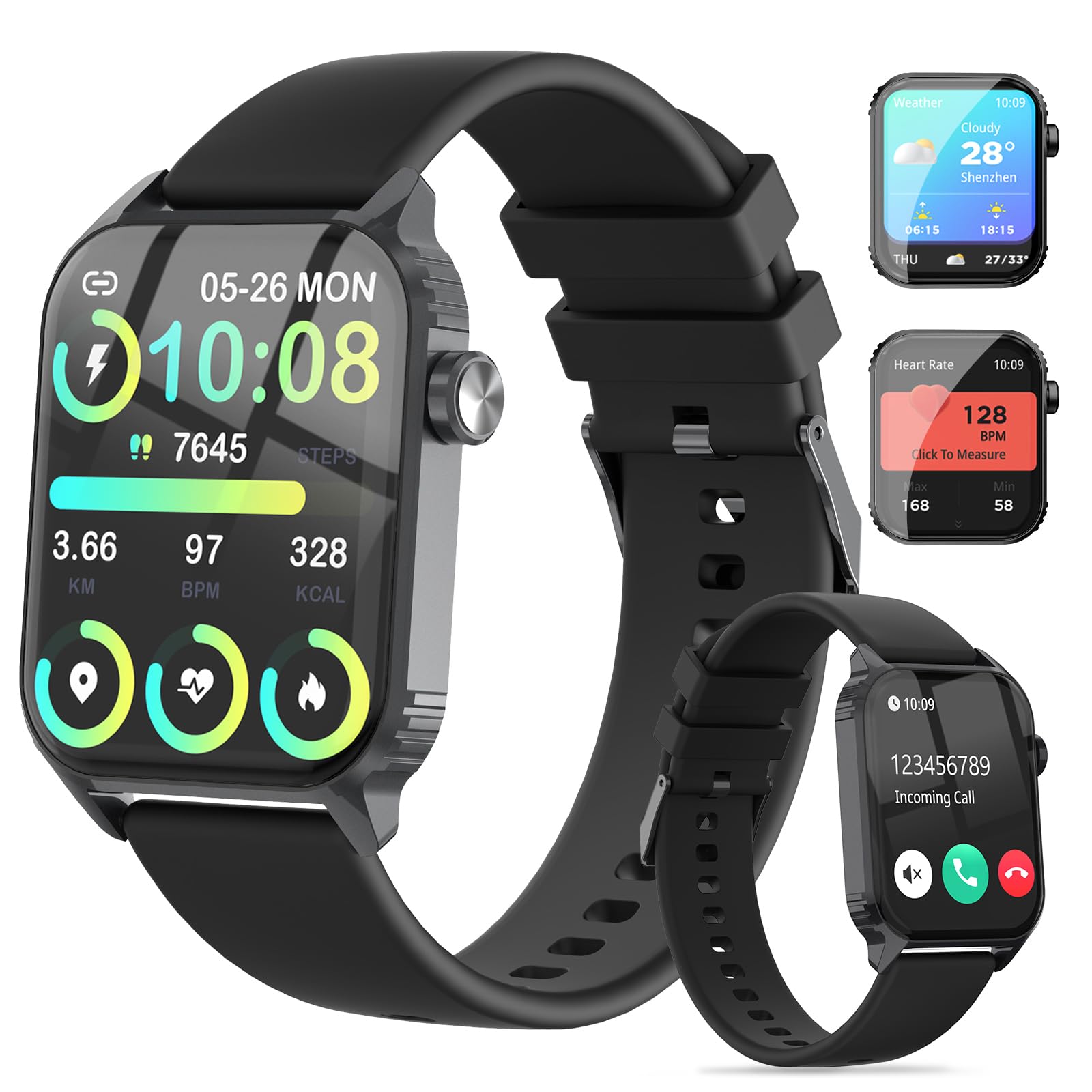 Photo 1 of Smart Watch for Men, 120 Sports Modes Smartwatch with 1.83" HD, Alexa Built-in, Heart Rate/Sleep Monitor, IP67 Waterproof, Bluetooth Call & Music Control Fitness Watch for iPhone/Android (Black)