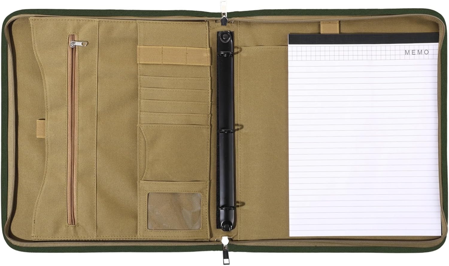 Tactical OCP Modular Binder System - Large Letter Size Combat Padfolio w/Detachable 3-Ring Insert & 25 Paper Sheets, Mission-Ready Organizer for Field & Office Use