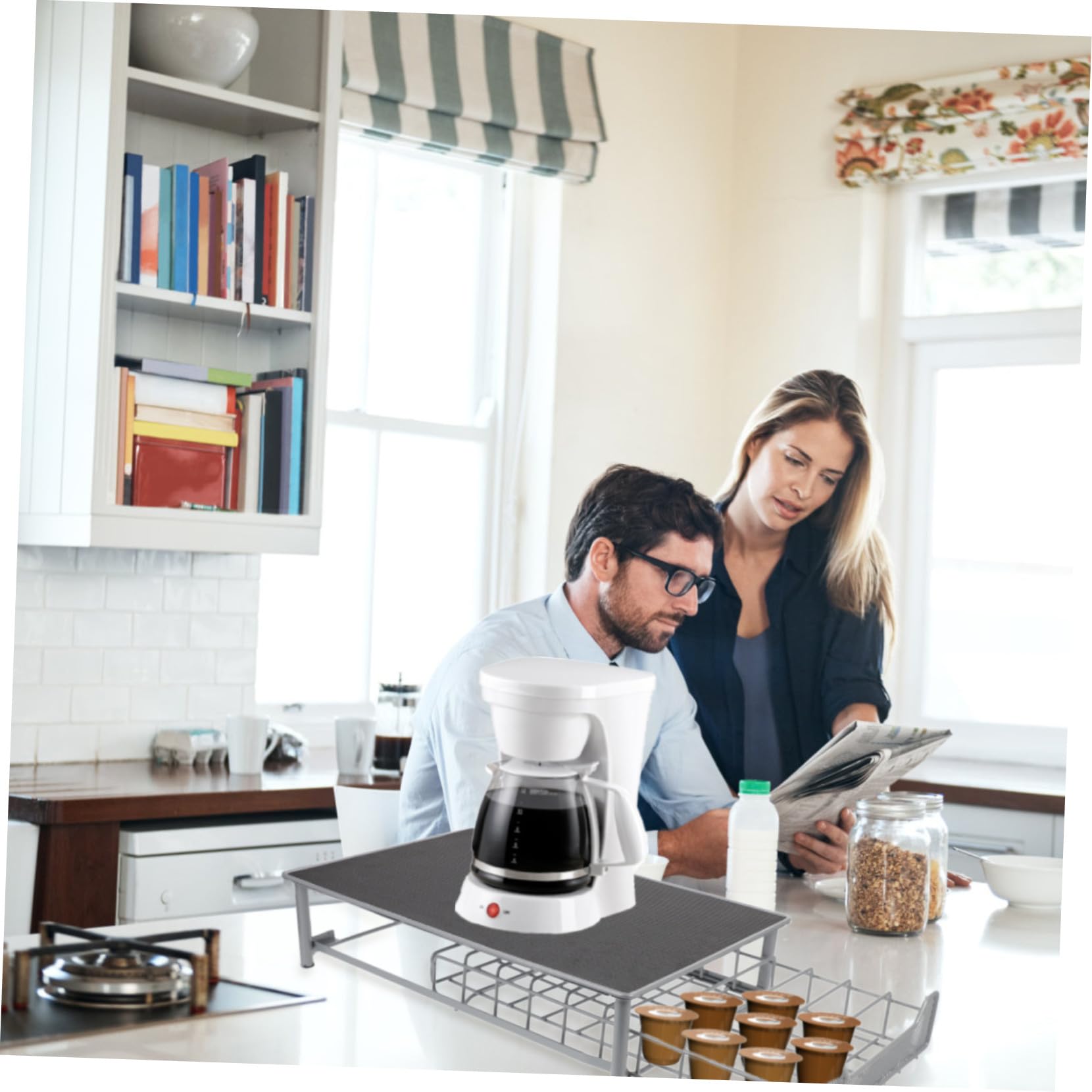 IMIKEYA Kaffeekapselhalter Schubladen Design aus Eisen mit Großer Kapazität für 60 Kapseln Tragbarer und Eleganter Organizer für Zuhause Büro oder Café