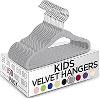 Vista 11 de Utopia Home Perchas de terciopelo para niños (paquete de 50) - Perchas duraderas para bebés de 11 pulgadas para armario - Perfectas para niños Negro