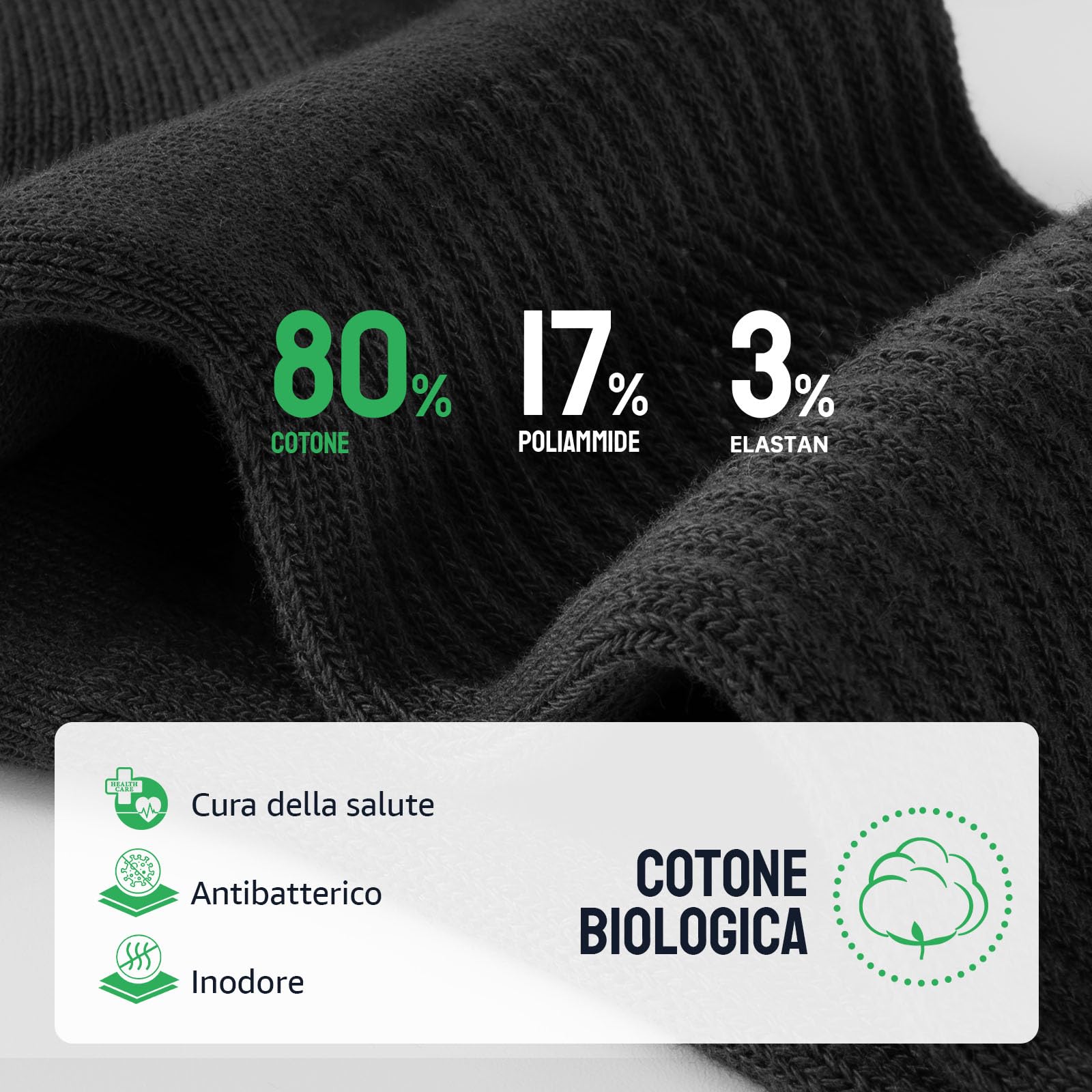 Alaplus Calzini Lunghi Uomo Donna 6 Paia, Calze lavoro in Cotone Traspiranti Antiscivolo, Calzini Sportive Uomo Estive Ideali per Running Trekking