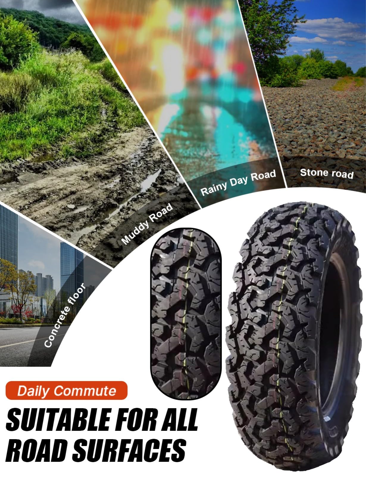 Opona 130/70-12 bezdętkowa do skutera, 62 J, przednia felga 12 cali, 280 kPa, nośność 260 kg, opona 130/70/12, offroad, odporna na zużycie, 130/70/12