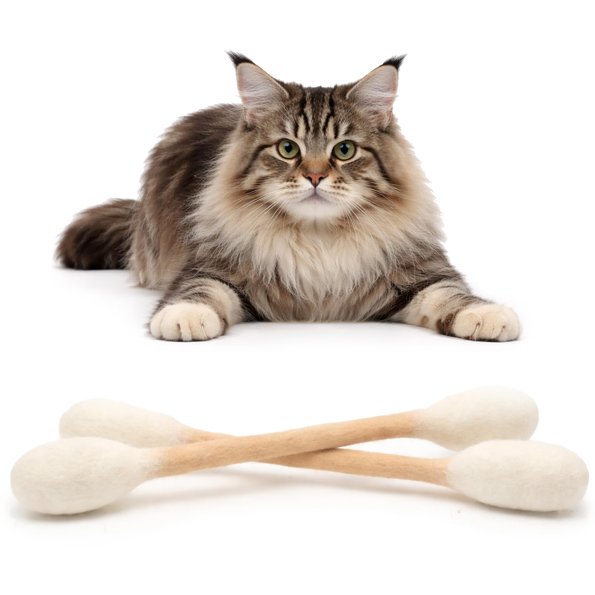 XXL Swabs Cat Toys with Catnip - 2 Pk | Durable for Chew, Cute Cat Toys Interactive Kitty…