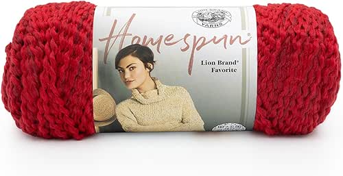 Lion Brand Yarn Homespun Yarn, Soft Bulky Yarn for Knitting,