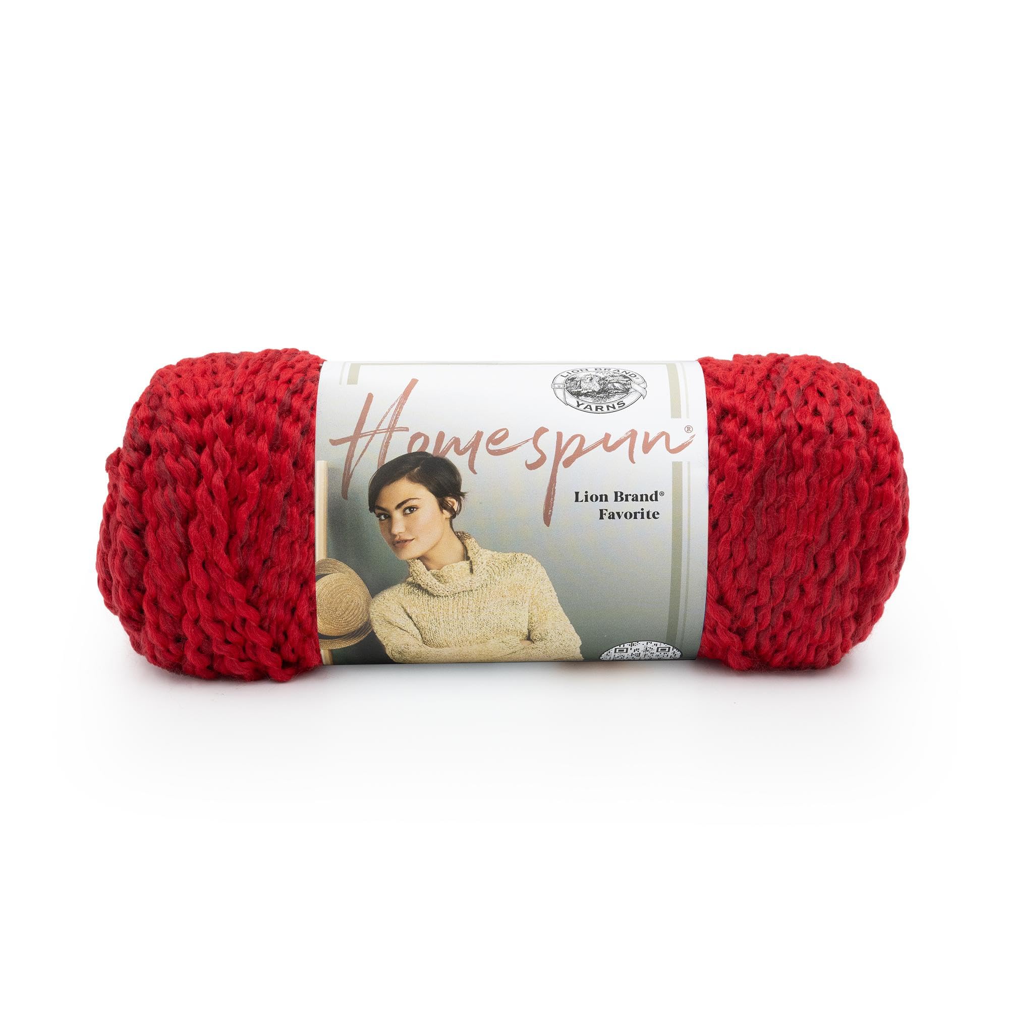 Lion Brand Yarn Homespun, Soft Bulky Yarn for Knitting, Crochet, and Crafts, Candy Apple, 1 Pack