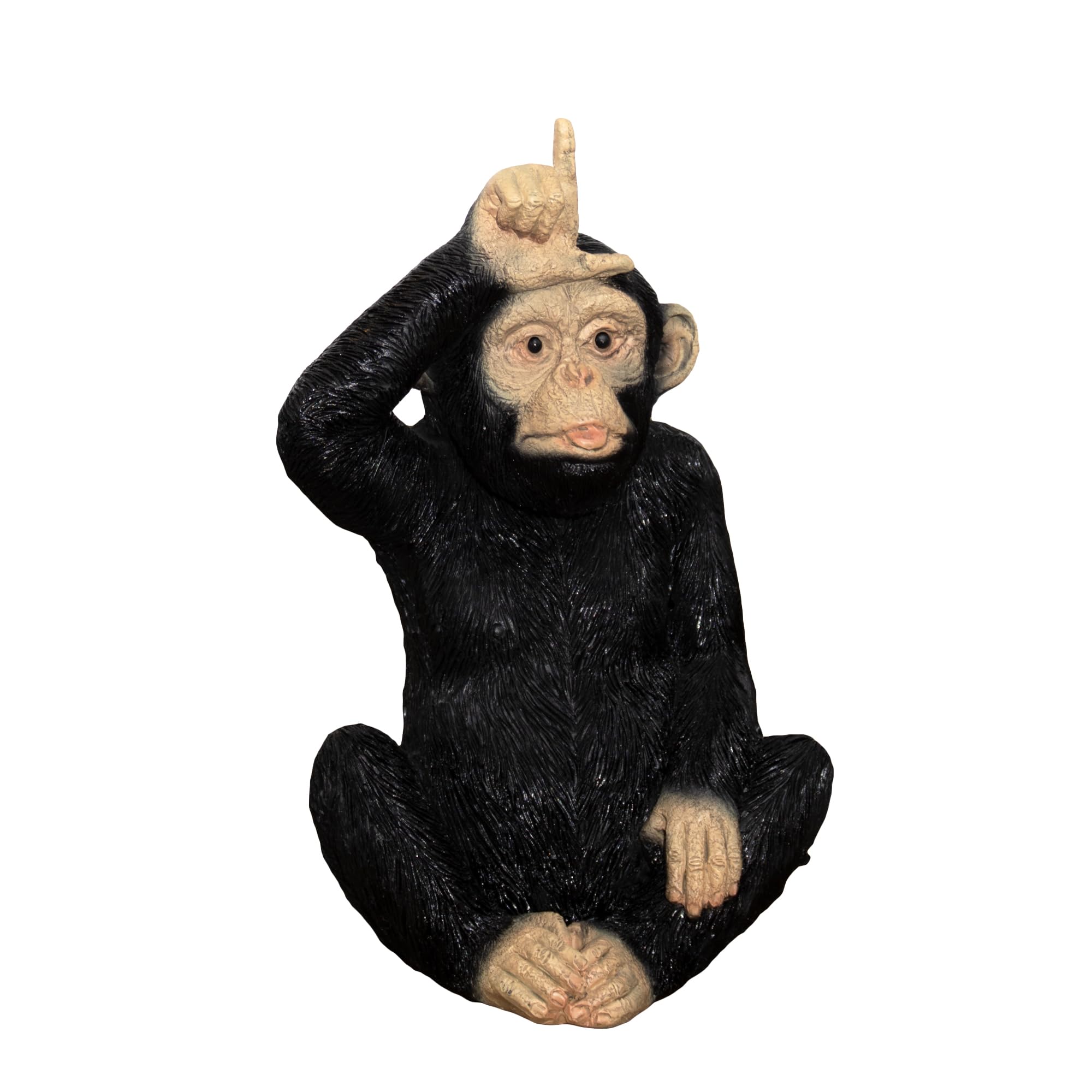 Darthome Black Loser Monkey Ornament Resin 13X21x12cm Cheeky Rude Hand Gesturing Novelty Sculpture