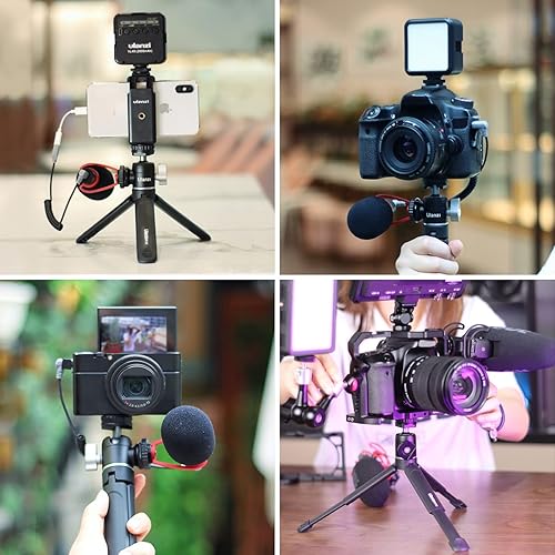 Miniatura 8 de ULANZI Mini trípode para cámara con cabeza de bola de 360 y zapata fría, extensible pequeño palo selfie stick de mesa trípode de agarre para cámara