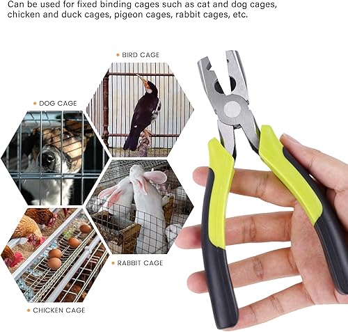 Miniatura 3 de 600 clips y alicates para jaula de alambre, alicates de hebilla de jaula de alambre, clips de fijación para reparación y construcción de conejos,