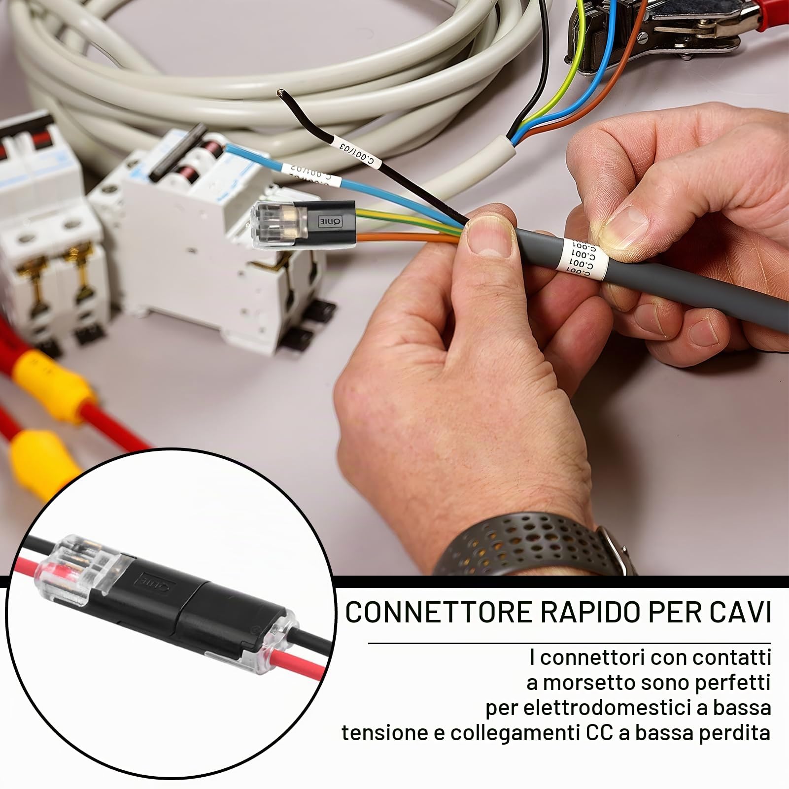 12 pezzi Connettori per cavi impermeabili 12V, connettori a 2 poli, connettori per auto a 2 poli, morsetti a crimpare per cavi auto e camion 18-22 AWG