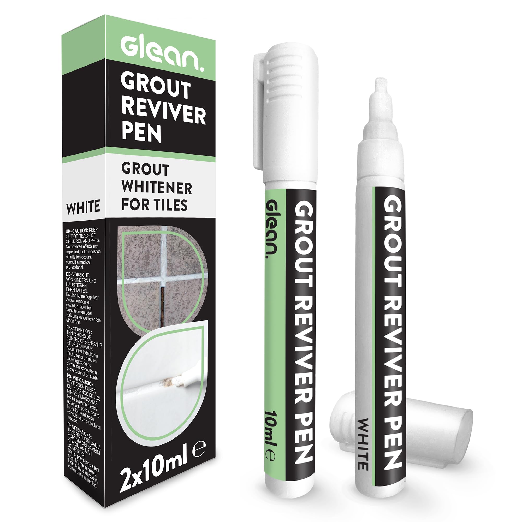 GLEAN Grout Reviver Pens, White, 20ml