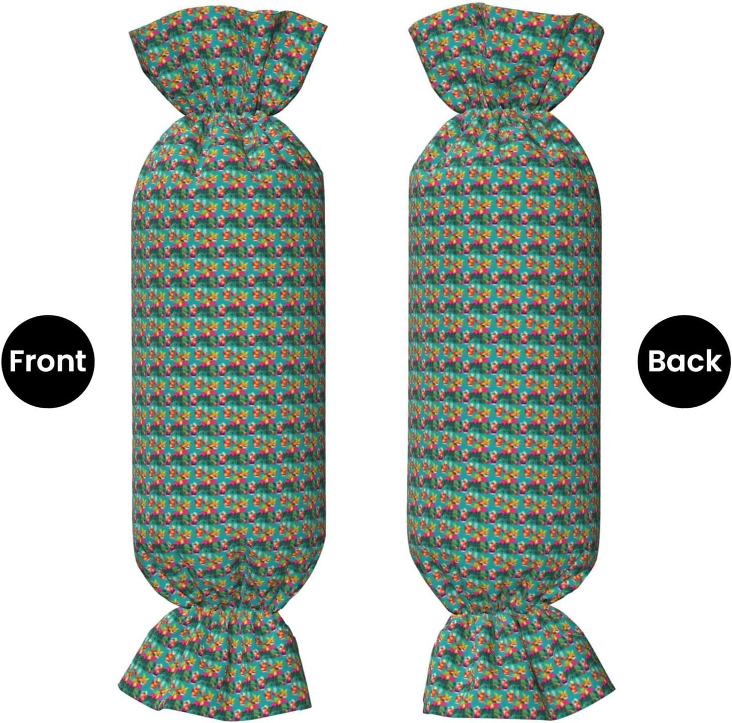 Tropical Cocktails Print Candy Cylindrical Eco-Friendly Pillow Soft Velvet Living Room Bedroom Travel Decor