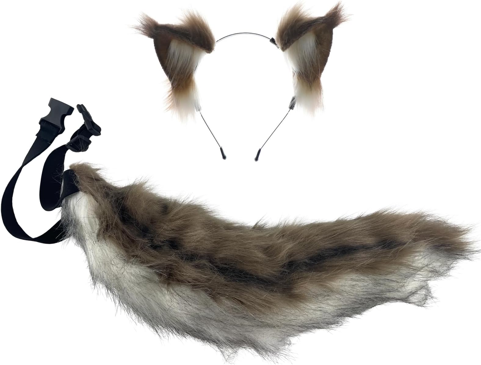 Squirrel Ears Headband Tail Set Halloween Animal Costume Kit Cosplay Accessories