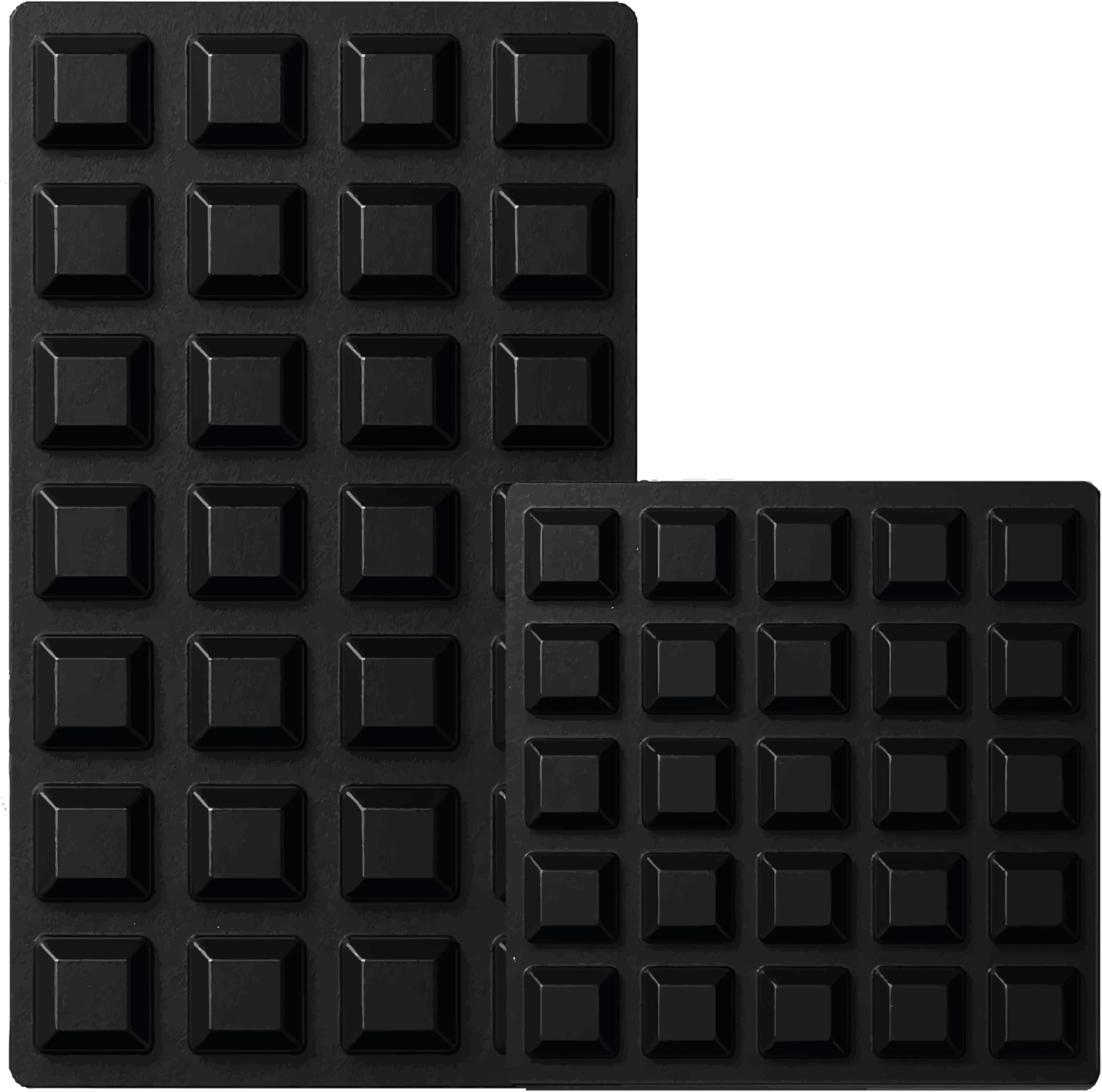 Black Rubber Feet (53 Pack) Self Stick Bumper Pads - Adhesive Tall Square Bumpers for Electronics, Speakers, Laptop, Appliances, Furniture, Computers