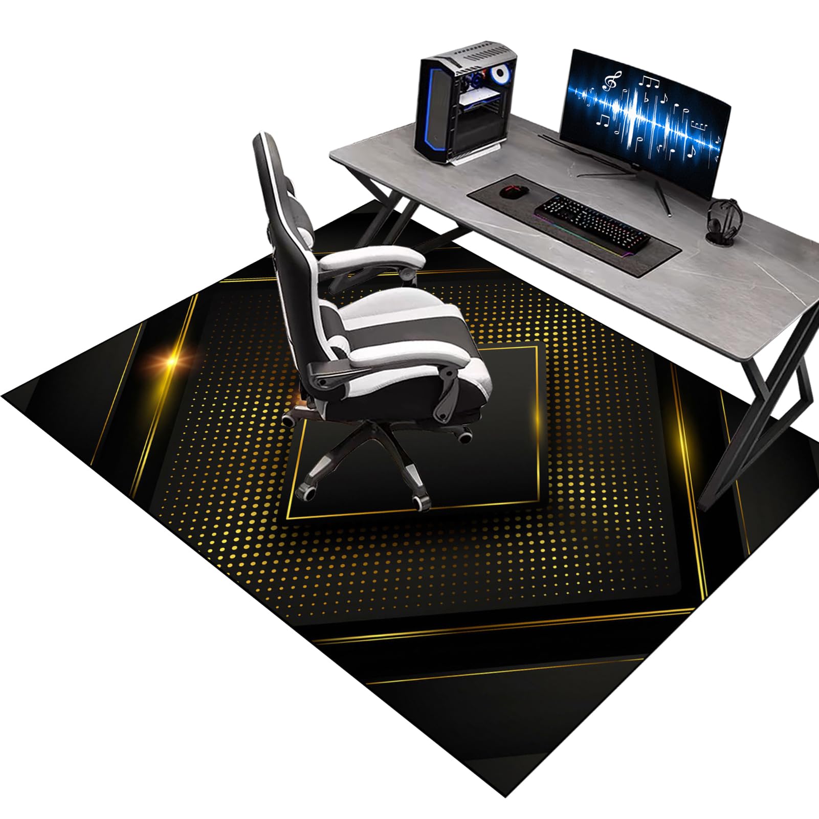 Gaming Chair Mat for Carpet Floor, Office Chair Mat for Hardwood Floor, Desk Chair Mat for Rolling Chairs, 80 x 150 cm Computer Gaming Chair Mat for Wood Floors, Carpet Protector Rug for Tile Floor