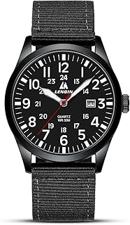 Uhren Herren Herren Uhr Militär Uhr 30M wasserdichte Armbanduhr Analog Quarz Uhren für Männer mit Datum Nylon Band Armee Taktische Sportuhr