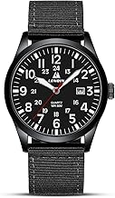 LN LENQIN Men's Military Watch, 30M Waterproof Watch, Men's Analogue Quartz Watch with Date Field, Nylon Band, Army Tactical Sports Watch