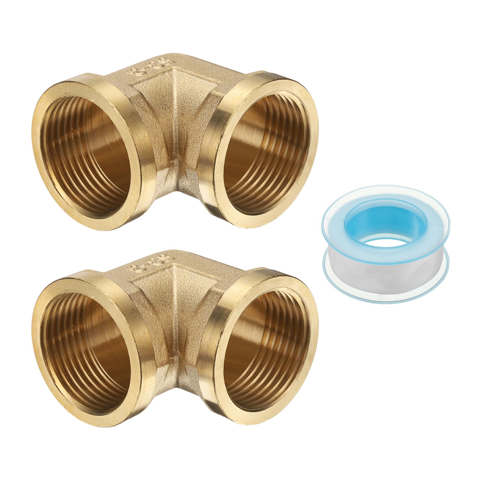 Coude à 90 degrés en laiton femelle BSP 1" x 1" PATIKIL pour tube de gaz et eau x2