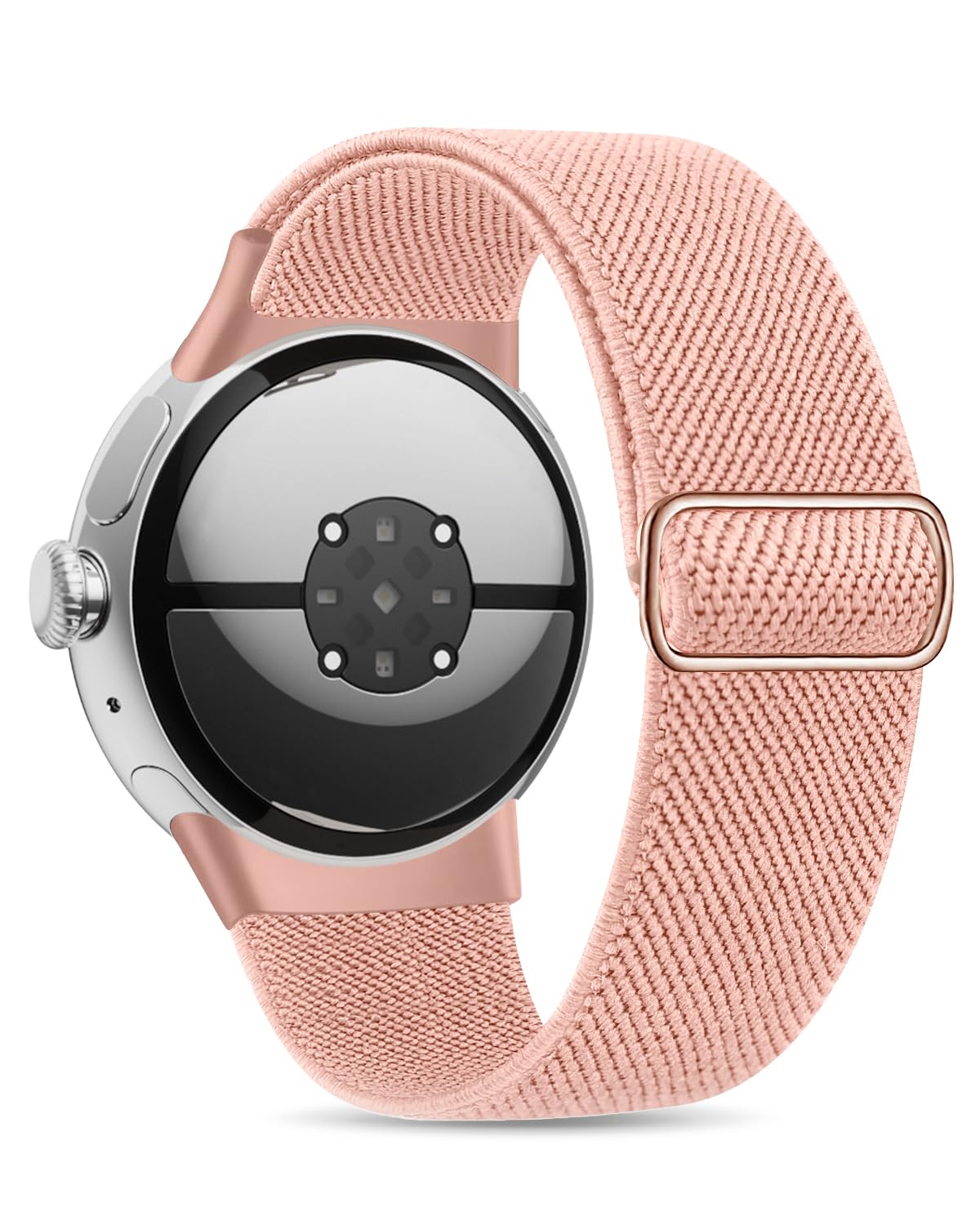 Stretchy Nylon Bands Compatible with Google Pixel Watch 4 3 Band 41mm, Pixel Watch 2 Band, Pixel Watch Band - Upgraded Metal Lugs - Adjustable Elastic