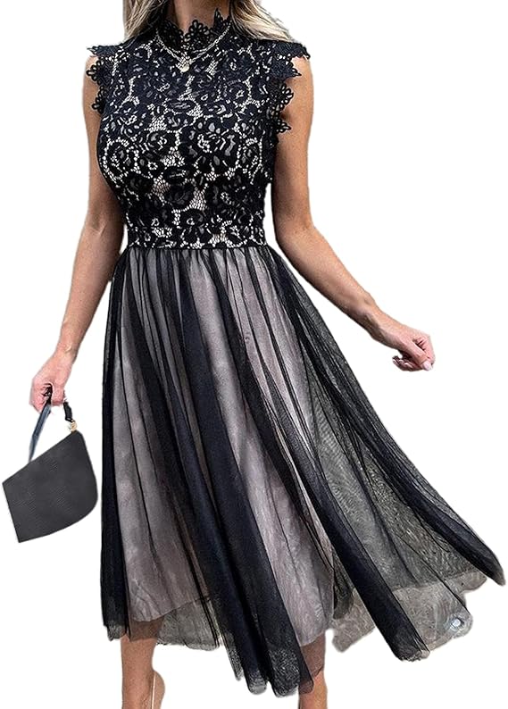 Formal Dress Solid Color Sleeveless Stand Collar Dress Popular s White