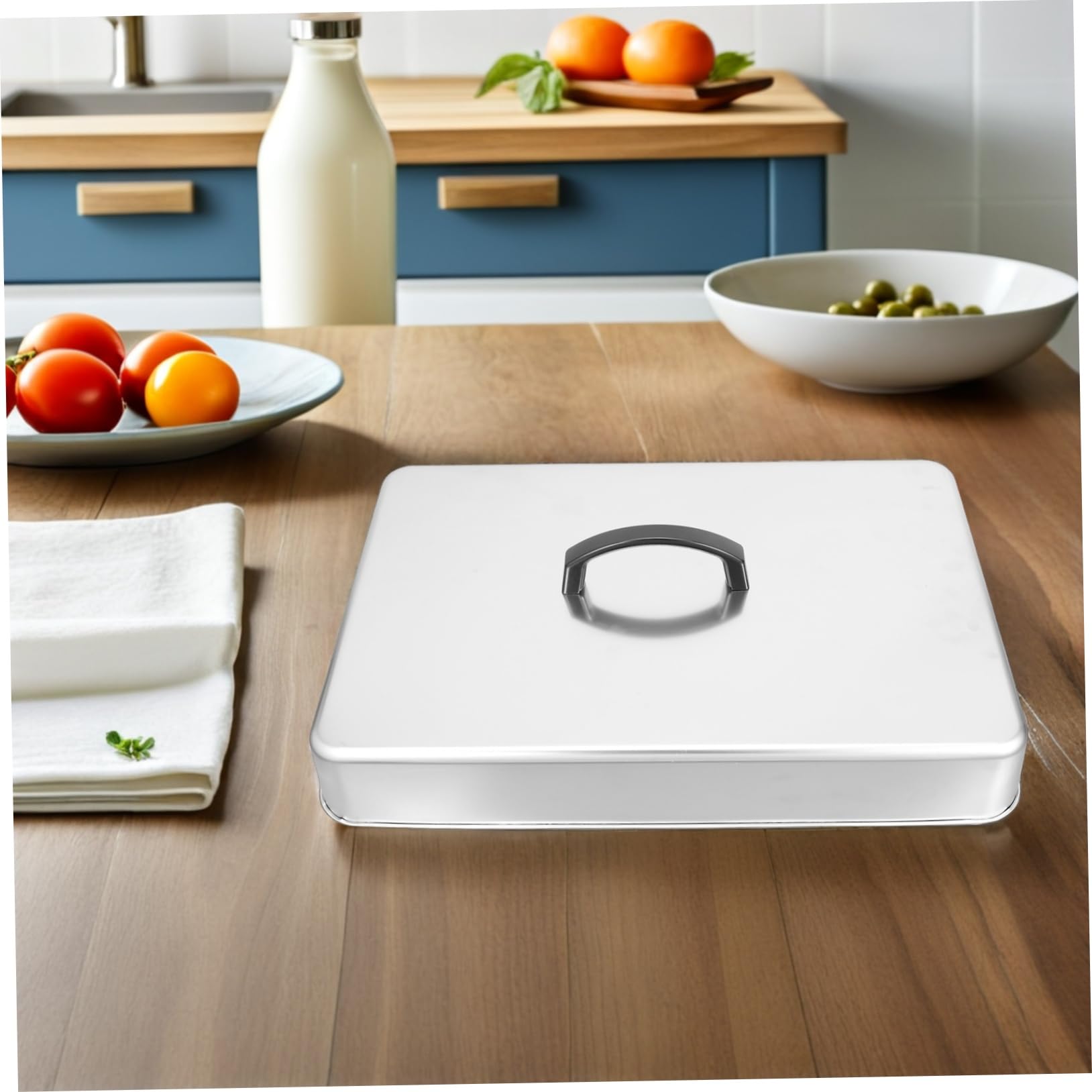 Tapa De Sartén De Acero Inoxidable Para Cocinar Al Vapor Tapa De Plancha Rectangular Accesorios De Cocina Para Parrilla y Barbacoa