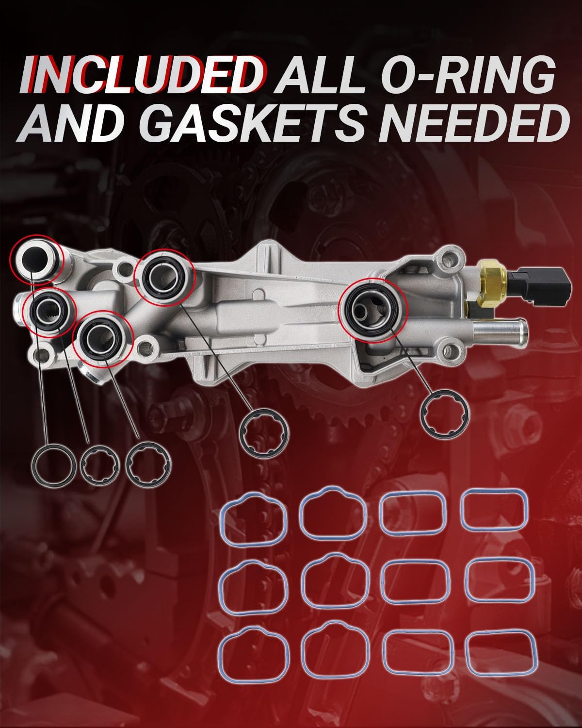 68596317AA Housing Oil Filter Assembly (2 Filters) Compatible with Dodge Challenger Durango Charger, Chrysler 200 300, Ram 1500-3500, Cherokee Wrangler 11-16 3.6L Replace OE 7B0115401 5184294AC