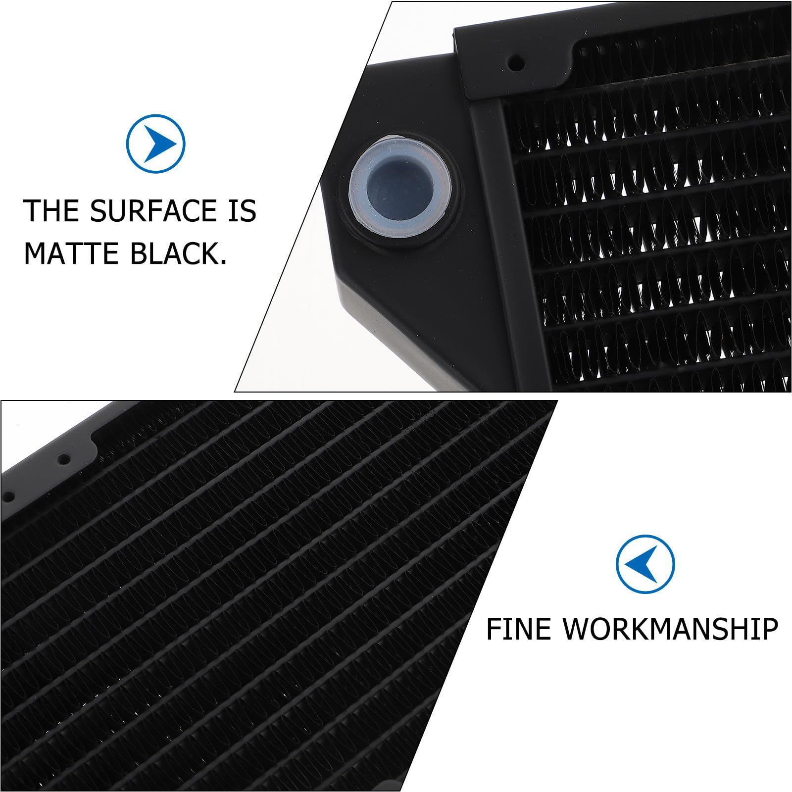 Radiateur de Refroidissement Liquide PC 480mm en Cuivre Noir