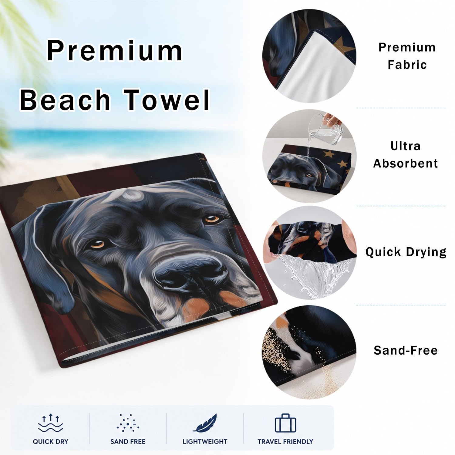 Générique Serviette de Plage Microfibre 200 x 100 CM,Drap de Plage Épuré, Dessin Animé, Mignon, Couverture de Plage Absorbante,Couverture de Bain Alpaga, Guirlande Lumineuse, Animaux
