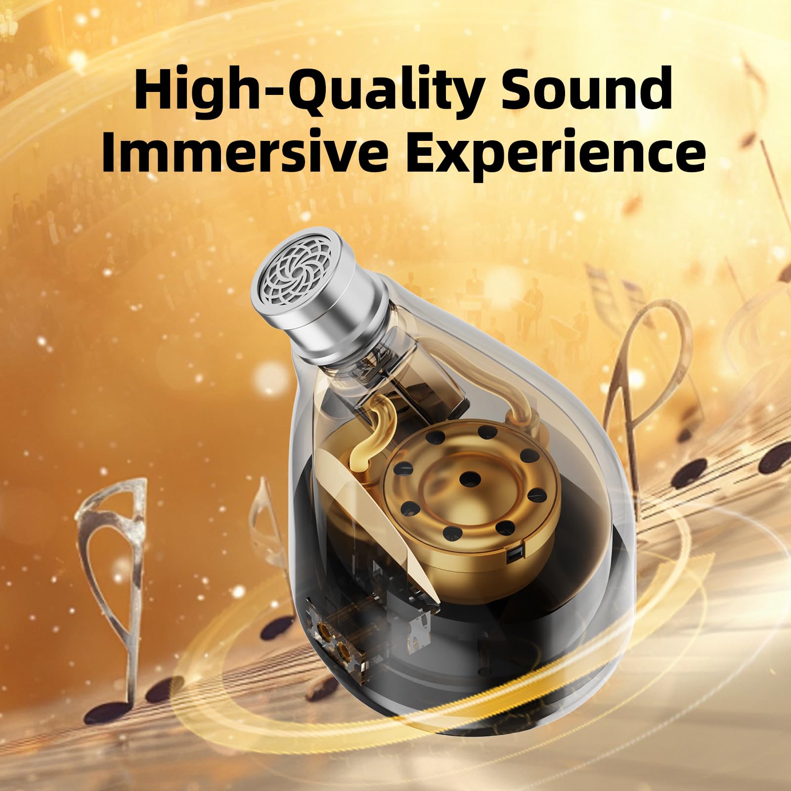 HiFiGo IEM Earbuds, KEFINE Quatio 2DD+2BA In Ear Monitor with 10mm