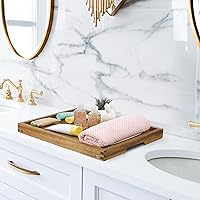 Vista 7 de VaeFae Bandeja de mesa de cama de acacia, bandeja de desayuno de madera con patas plegables, bandeja de cama para comer y computadora portátil