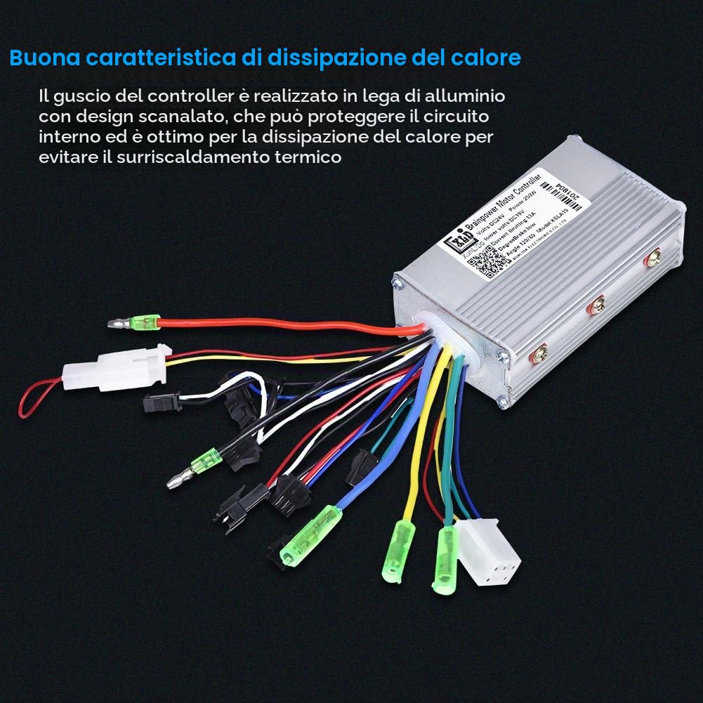 Controller Senza Spazzole 24V 250W in Alluminio per Scooter Elettrici Veicoli Elettrici Quad Mobilit¨¤ Elettrica Regolatore E-Mobilit¨¤ per e Scooter Elettrico