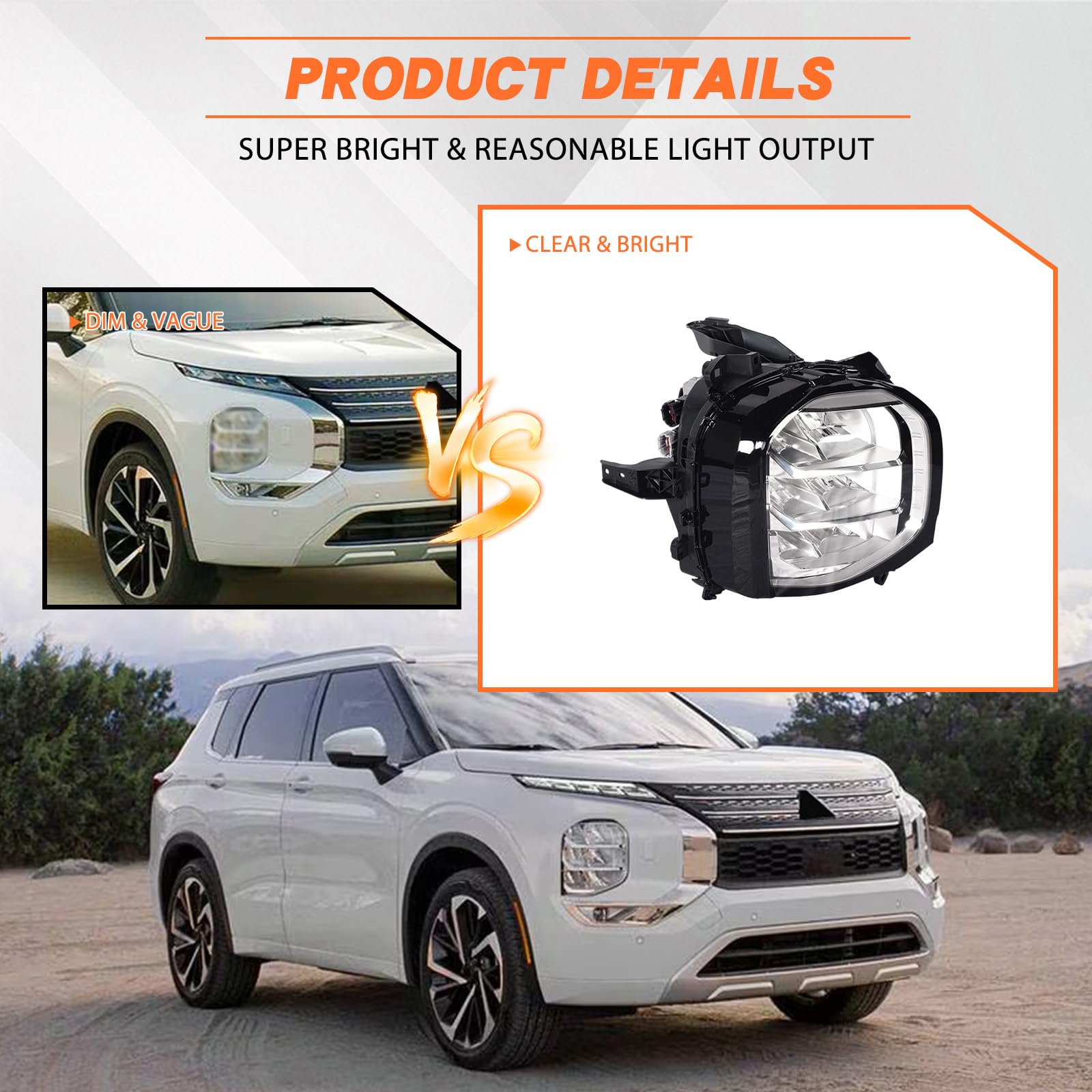 Headlight Assembly Outlander 2022-2024 PHEV 2023 RH 8301D812 W/Bulb image 7