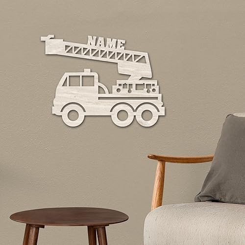 Miniatura 4 de Regalos personalizados del departamento de camiones de bomberos, luz nocturna LED de decoración única personalizada con nombre para bomberos o