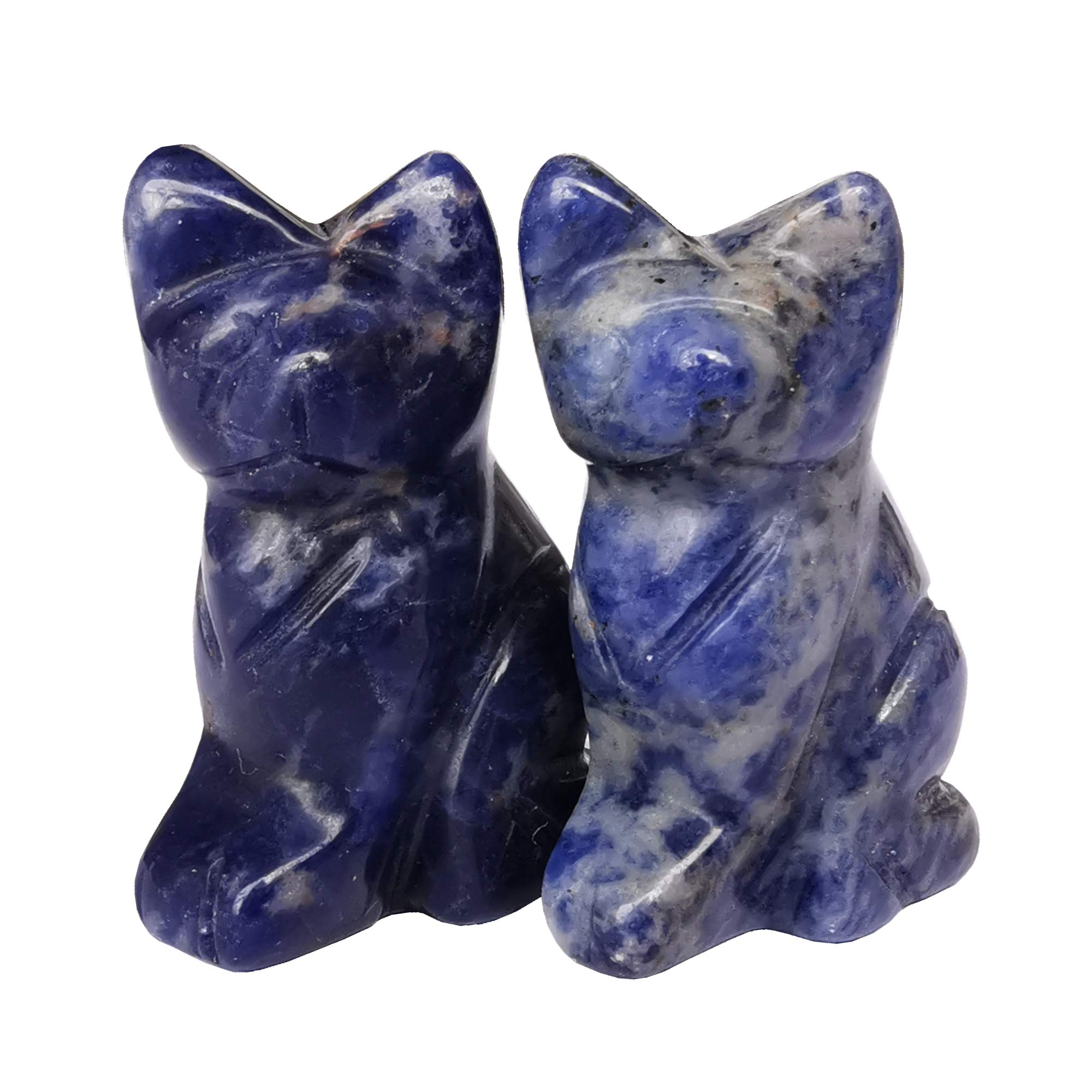 Chat en sodalite naturelle : évacuez le stress du bureau grâce à ces figurines apaisantes