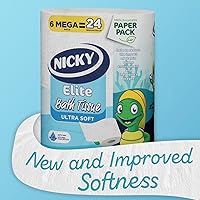 Vista 8 de Nicky Elite - Papel higiénico con embalaje de papel reciclable, 36 megarrollos ultra suaves = 144 rollos regulares